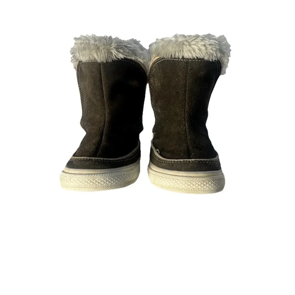 Converse Chuck Taylor All Star Winter Boots Toddler 9C Black Faux Fur 132487C